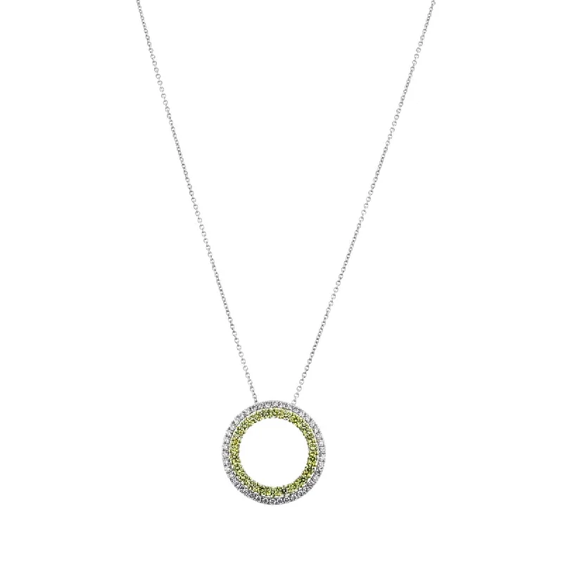 women's fine jewelry necklace-Diamond Circle Pendant Necklace