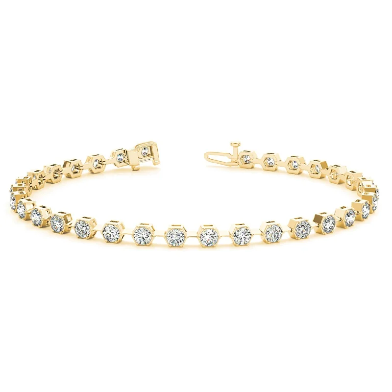 women's handmade necklace-1.60 ctw Round Diamond Tennis Bracelet Pave Set