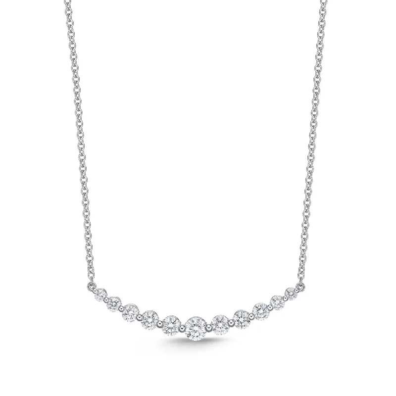 women's formal necklace-Diamond Classic Smile Necklace