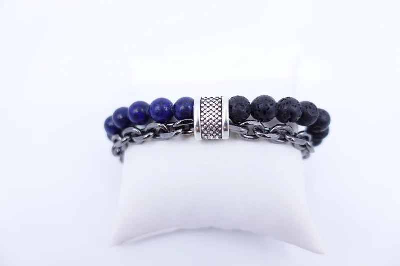 Black Lava and Lapis Lazuli