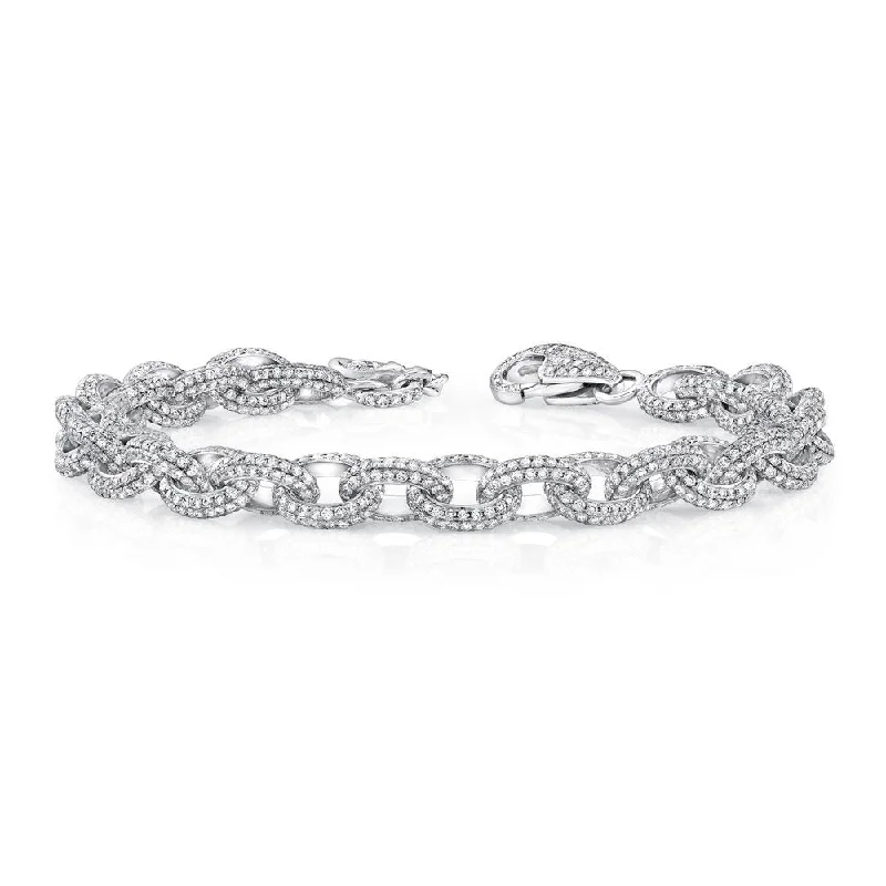 women's aquamarine necklace-Uneek Classic Diamond Pave Link Bracelet