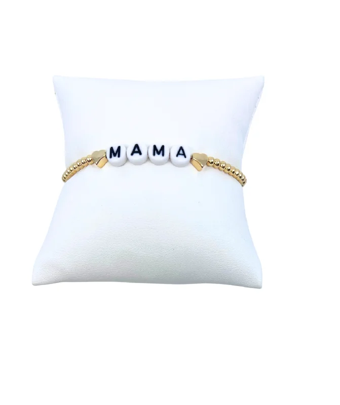 MAMA in Black & Gold Beads