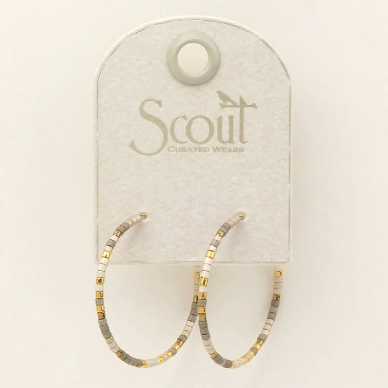 women's moon ring-Scout Curated Wears : Chromacolor Miyuki Small Hoop - Pewter Multi/Gold