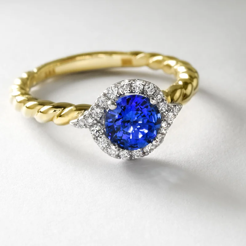 women's pear-shaped ring-Nautical Sapphire Ring