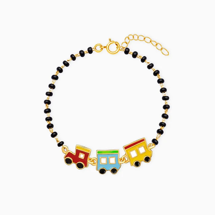 women's Valentine’s Day necklace-Golden Choo Choo Train Infant Bracelet (0-18 months)