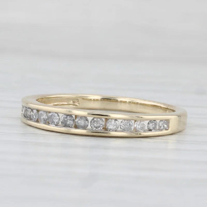 women's classic engagement ring-0.21ctw Diamond Wedding Ring 10k Yellow Gold Size 7 Band Stackable