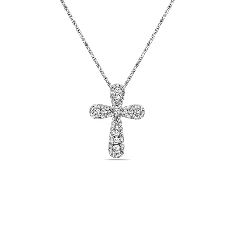 women's anniversary necklace-Diamond Cross Necklace