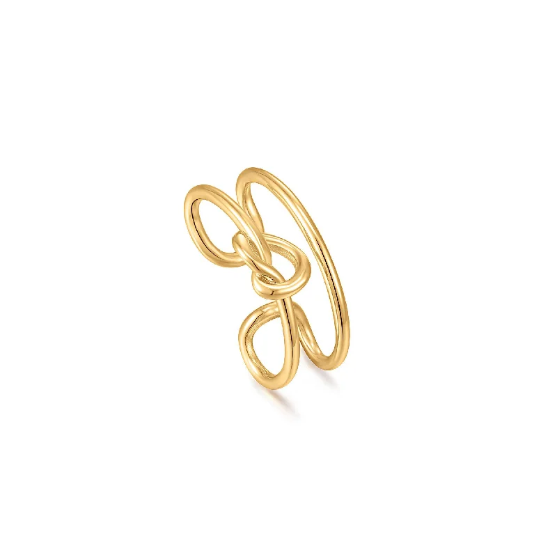 women's twisted ring-GOLD KNOT EAR CUFF