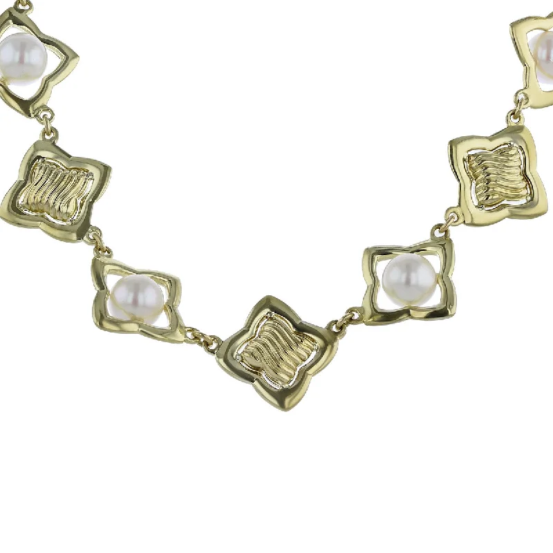 women's Edwardian necklace-David Yurman Cultured Pearl Quatrefoil Necklace