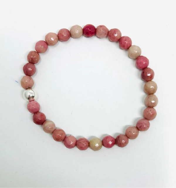 women's square necklace-Rhodonite Faceted Bracelet