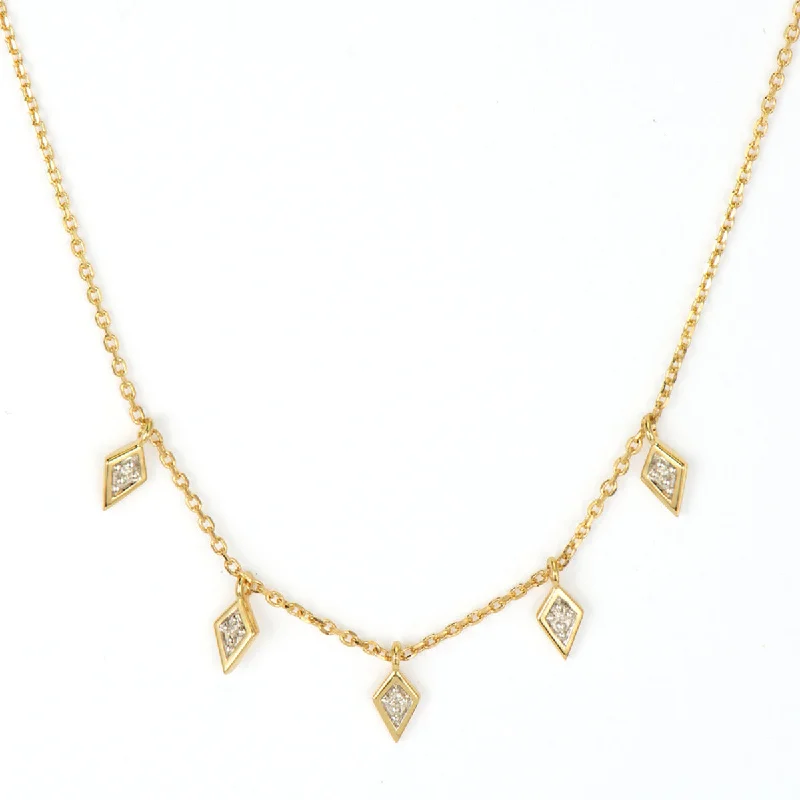 women's engagement necklace-Diamond Kite Necklace