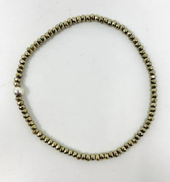 women's thick chain necklace-Gold Hematite Bracelet