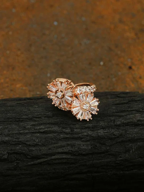 women's diamond ring-Rose Gold Sachi Zirconia Ring - EOSS