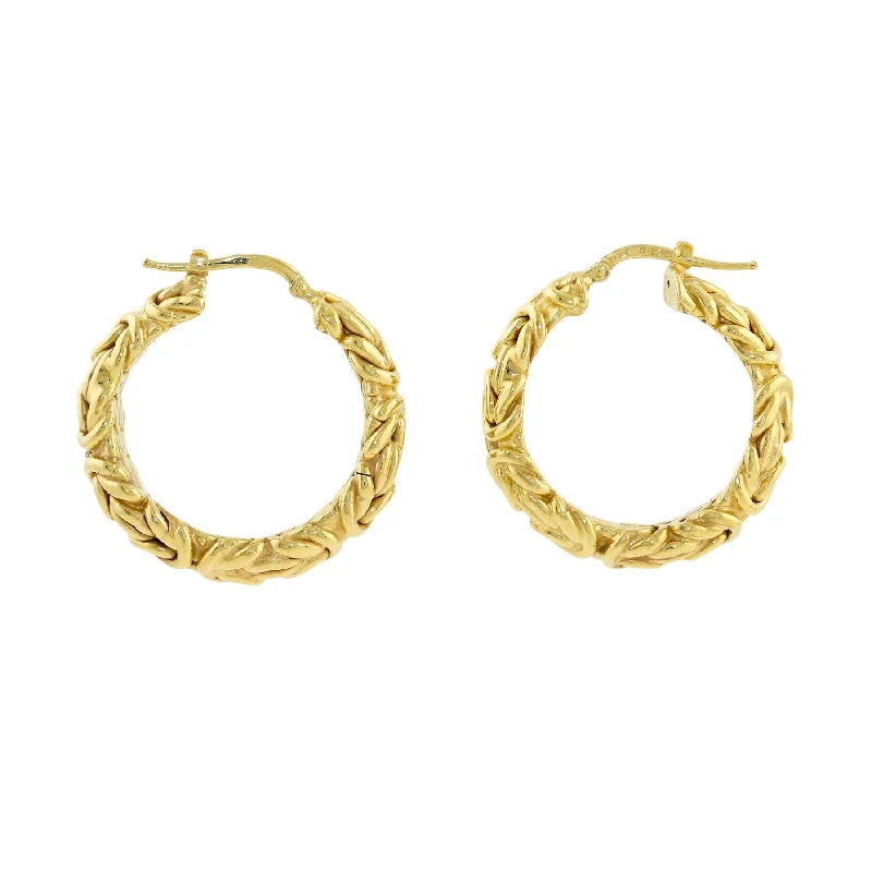 women's vintage ring-18k Gold x 7mm Byzantine Rope Hoops