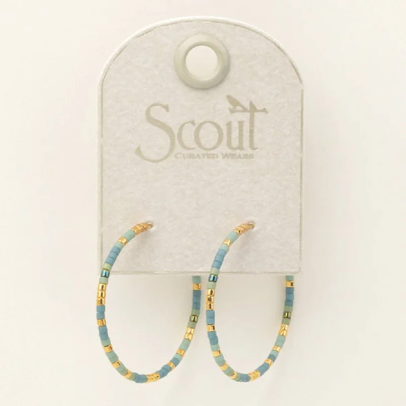 women's celestial ring-Scout Curated Wears : Chromacolor Miyuki Small Hoop - Turquoise Mint/Gold