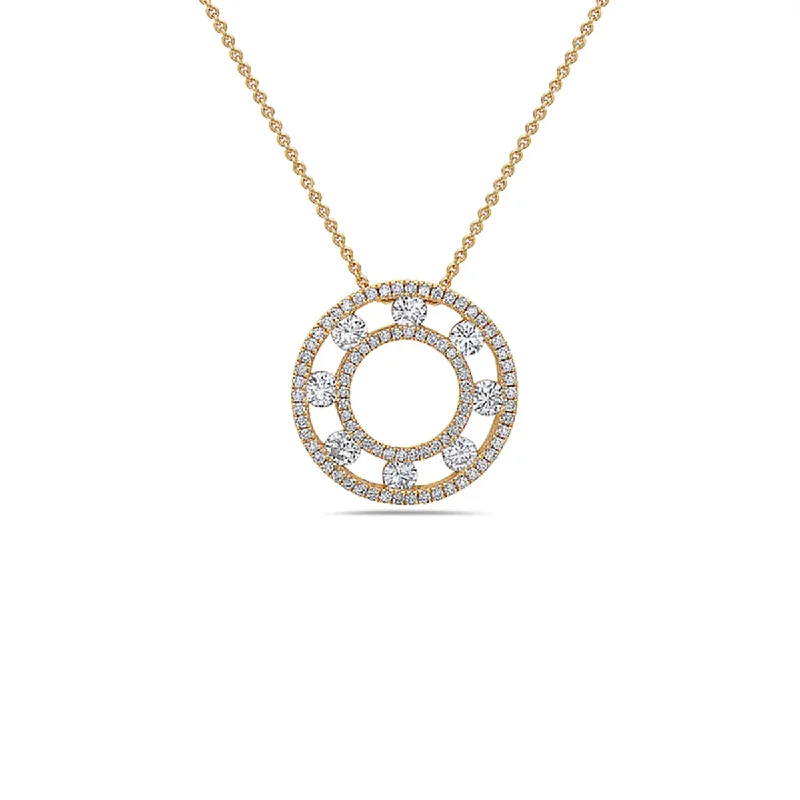 women's elegant necklace-Diamond Air Circle Pendant Necklace