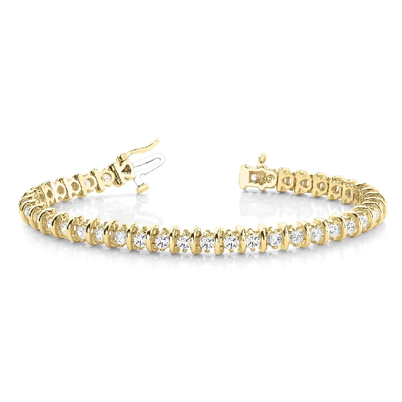 women's spiritual necklace-4.00 ctw Round Diamond Bar Tennis Bracelet Two Prong