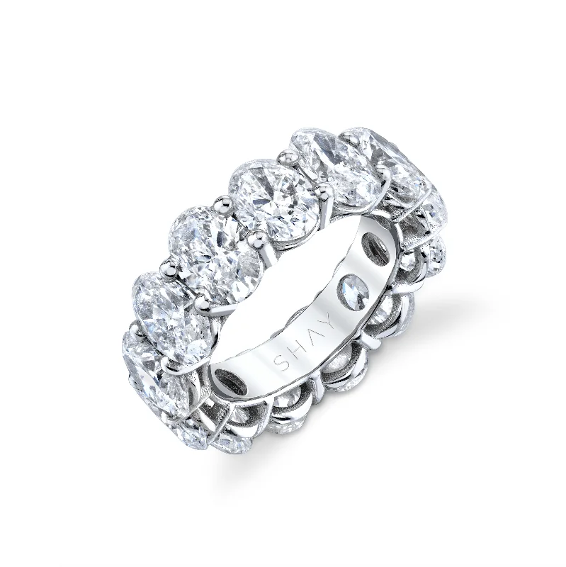 women's tension setting ring-JUMBO DIAMOND OVAL CUT ETERNITY BAND, 13cts