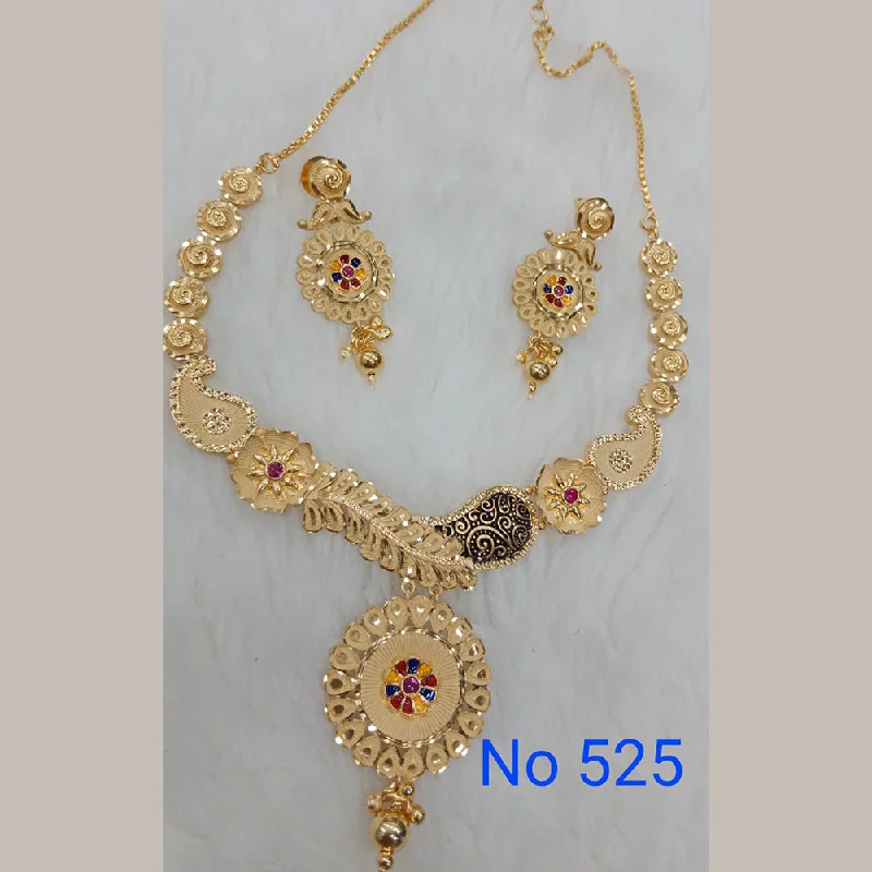 women's snake necklace-Sunrise Gold  Forming  Long Necklace Set