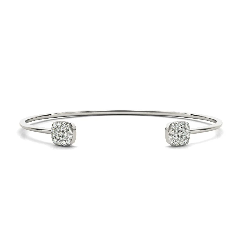 women's unique necklace-Cushion Cluster 0.35 ctw Round Diamond Cuff Bangle Bracelet