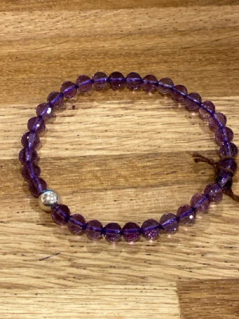 women's floral necklace-Faceted Amethyst Bracelet