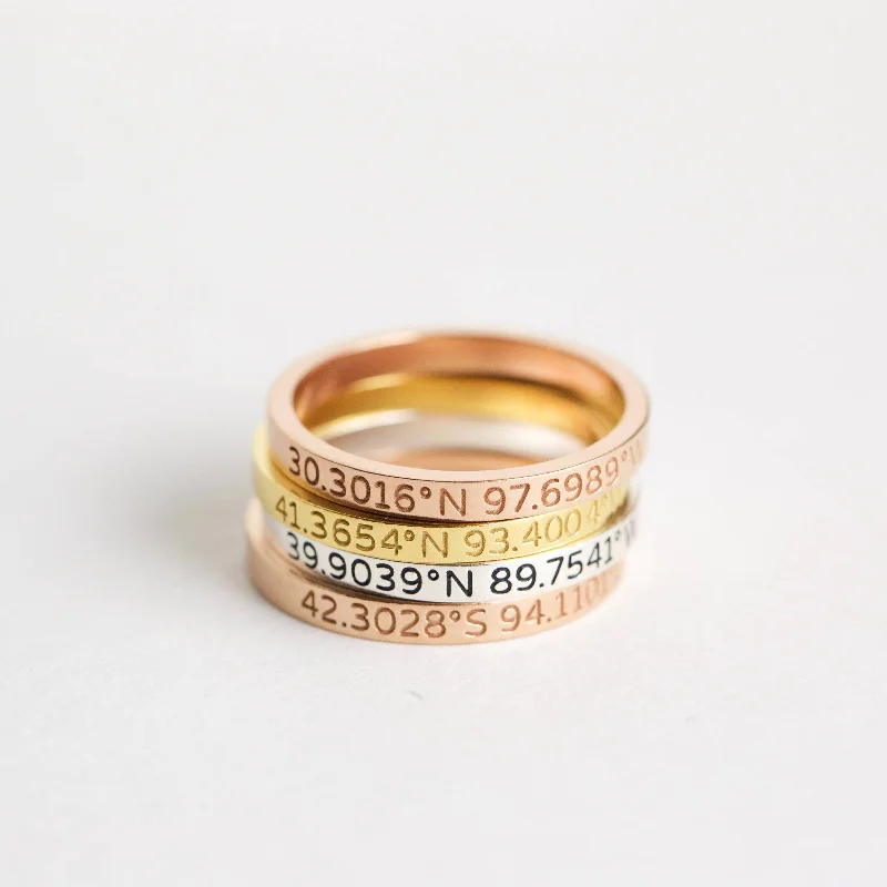 women's adjustable ring-Coordinates Band