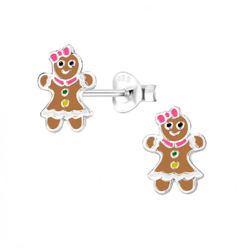 women's radiant cut ring-Sterling Silver Studs - Gingerbread People