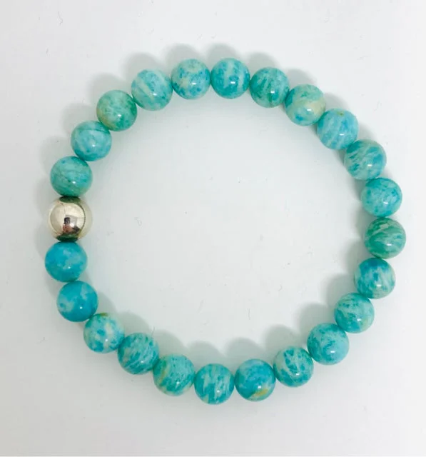 women's square necklace-Amazonite Bracelet