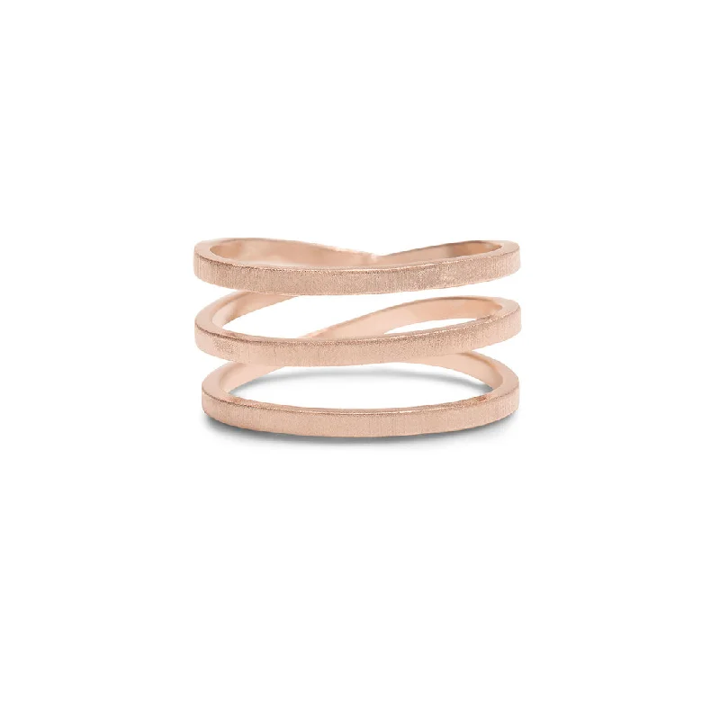 women's interlocking ring-Jayla Ring Rose Gold