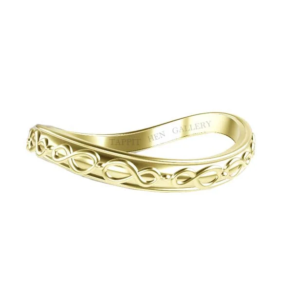 women's simple engagement ring-Scottish Infinity Sway Wedding Ring in 9ct Yellow Gold