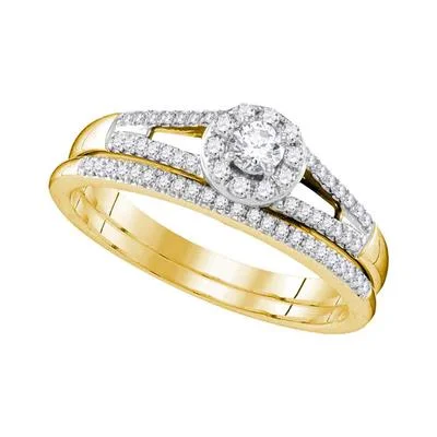 women's monogram engagement ring-10K DIAMOND BRIDAL WEDDING RING SET 1/3 CTTW