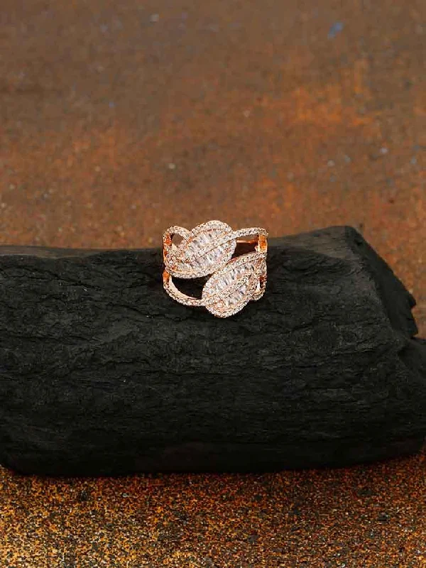 women's ruby ring-Rose Gold Vibhur Zirconia Ring - EOSS