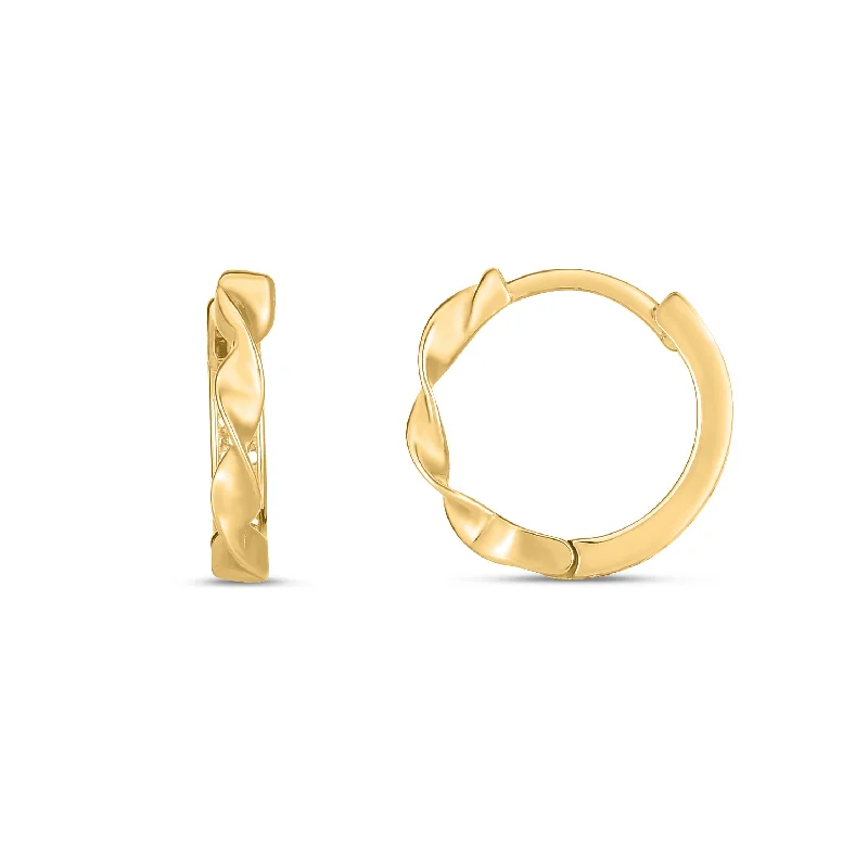 women's midi ring-14K Twist Huggie Hoops