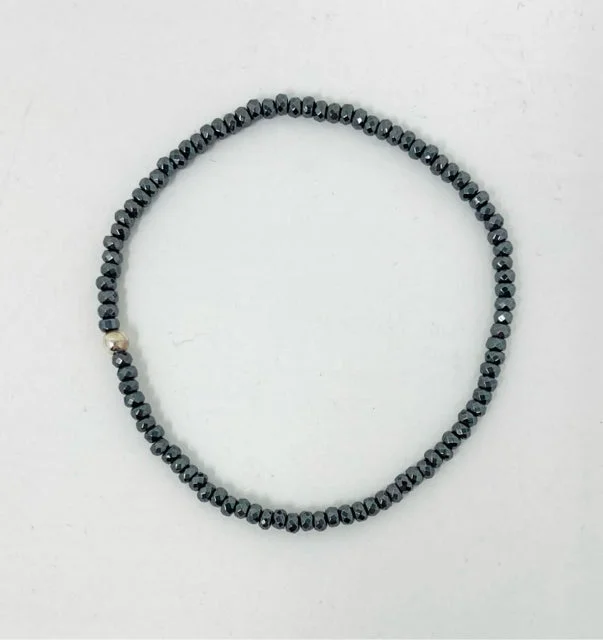 women's moon necklace-Dark Hematite Bracelet