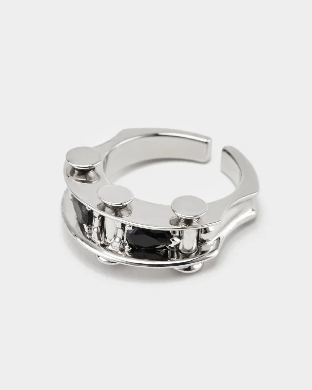 women's platinum ring-Core Memory Novel Ring