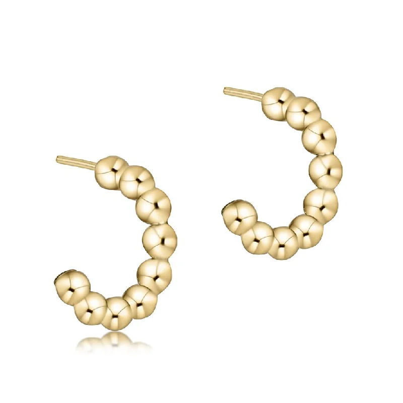 women's snake ring-enewton design :   Beaded classic 1" post hoop - 4mm gold