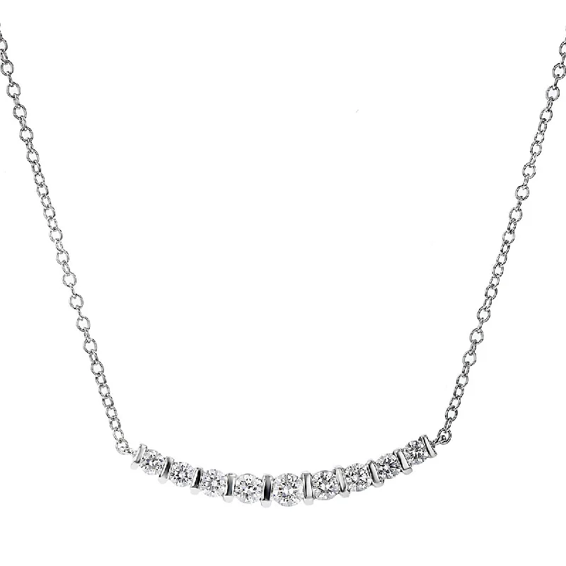 women's statement necklace-Diamond Bar Pendant Necklace