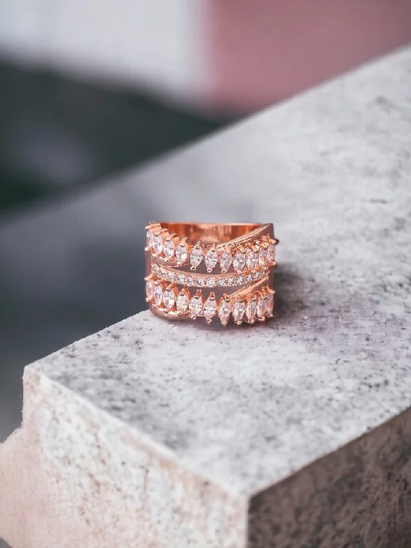 women's animal ring-Rose Gold Suresh Zirconia Ring - EOSS