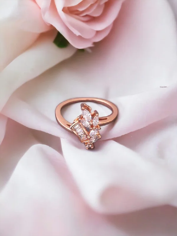 women's amethyst ring-Rose Gold Sumesh Zirconia Ring